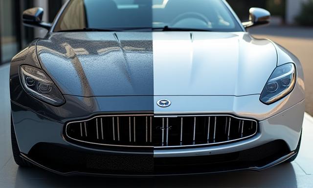 Véhicule de luxe avant et après detailing